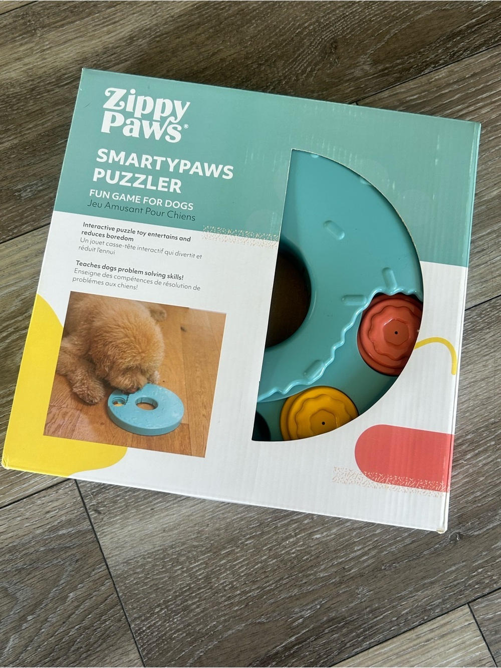 NEW ZippyPaws SmartyPaws Puzzler Donut Slider Dog Toy, Blue